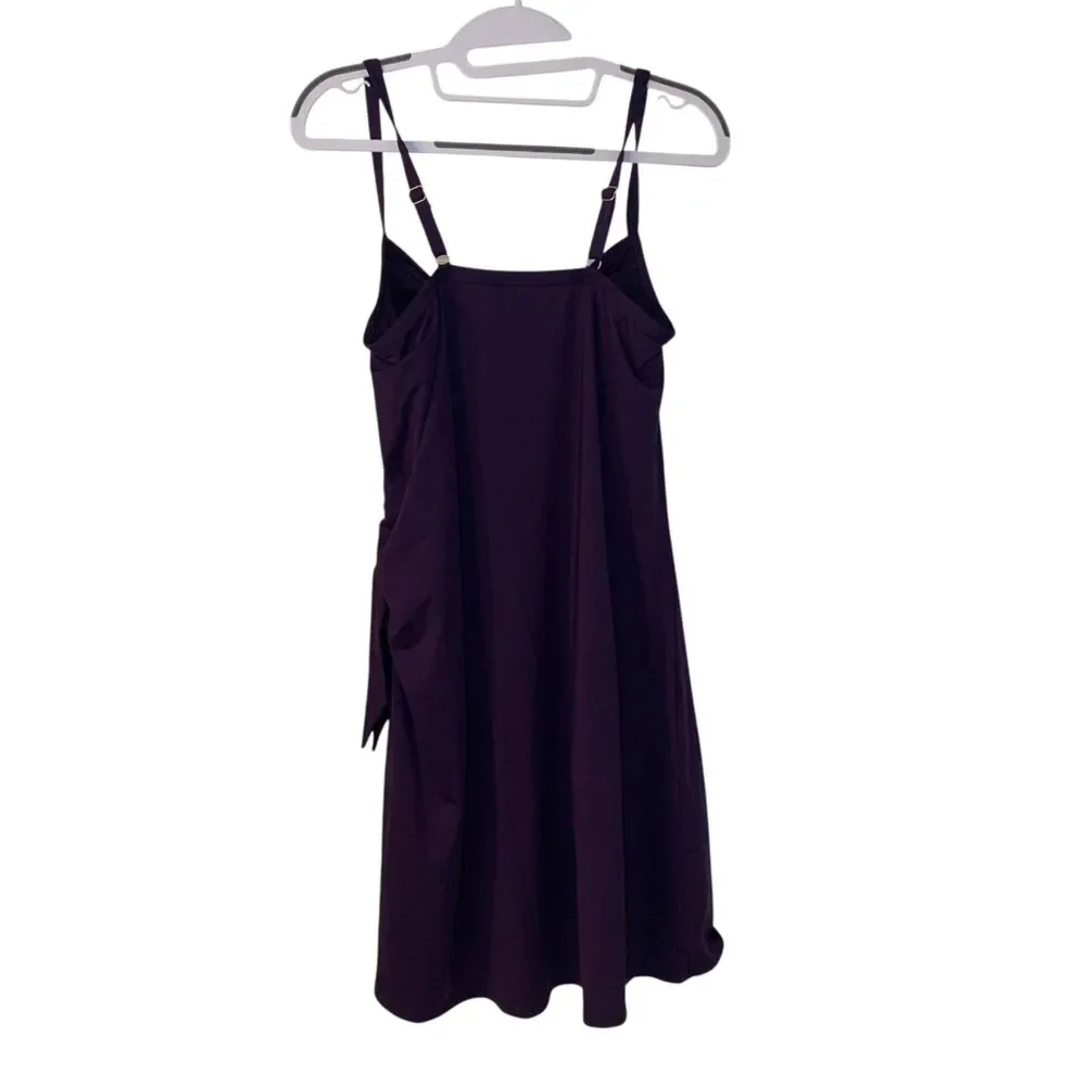 Lands End Purple Sweetheart Swim Dress One Piece Adjustable Straps 12L Beach